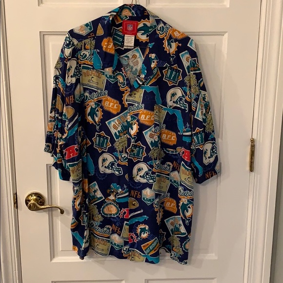 miami dolphins button down shirt